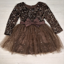 Shimmer Bow Dress - bruin