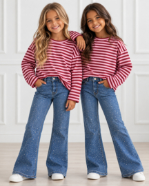 Stripe Longsleeve - roze/rood
