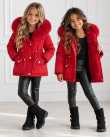 Girls winter parka - rood