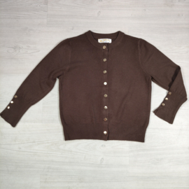 Cardigan With Golden Button - bruin