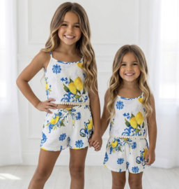 Lemon Garden Crop Top & Shorts Set
