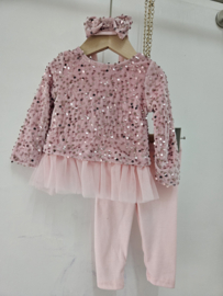 Sequin tutu set & headband - roze (verzenddatum 9 okt)