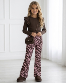 Wild Zebra Velvet Flared