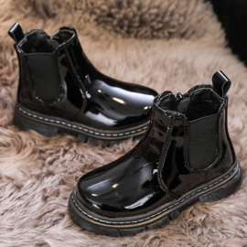 Shiny baby boots - Black