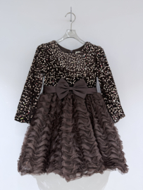 Choco Ruffle Party Dress (verzenddatum 9 okt)