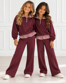 Pretty Check Tracksuit - bordeaux (verzenddatum 16 okt)