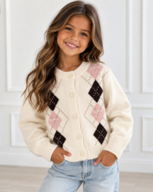 Vintage Bow Cardigan - beige