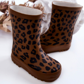 Brown Leopard Rain boots