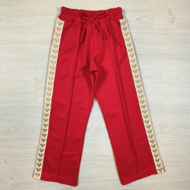 Beige heart pants - rood
