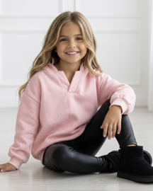 Essential V-Neck Hoodie - roze