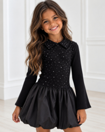 Diamond Collar Dress - zwart