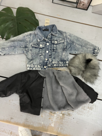 Denim & fur jacket