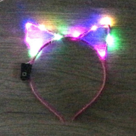 Headband Led diadeem Cats - Pink/Multicolor