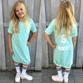 Baseball dress shortsleeves (gepersonaliseerd) - Mint