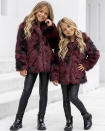 Wild Luxe Faux Fur Jacket - bordeaux
