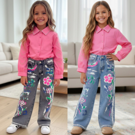 Paint splash denim - grijs