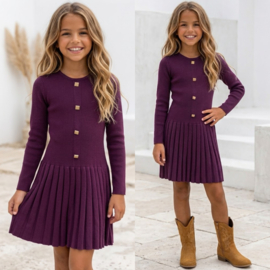 Golden Button Knit Dress - prum