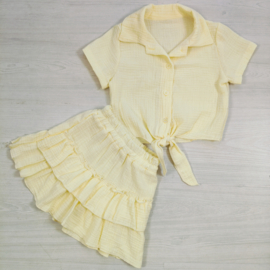 Mousseline Ruffle Summer Set - geel