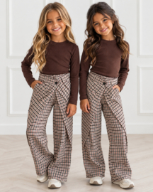 Checkered twist pants - bruin/beige (verzenddatum 13 okt)