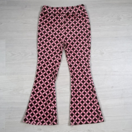 Retro Bloom Flared Pants - bruin/roze