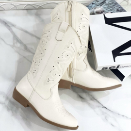 Awesome beige cowboy boots (Levertijd 10 dagen)