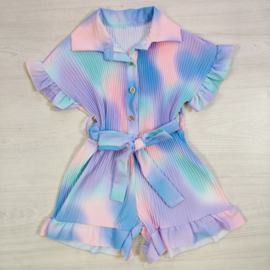 Tie dye pleated playsuit