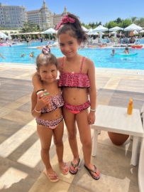 Leo everywhere pompom bikini & Headband - Fuchsia