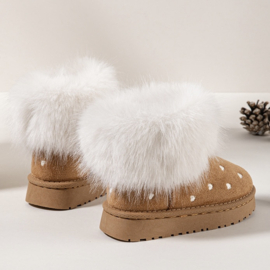 Snowy heart boots - camel (verzenddatum 9 okt)