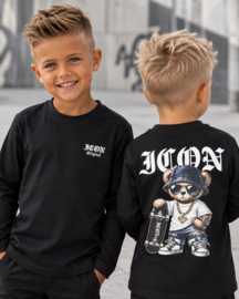 Icon rebel bear longsleeve - zwart