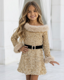 Fabulous Fur Sequin Dress - goud