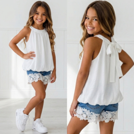 Summer white tie top