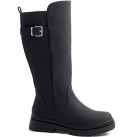 Buckled high boots - Black