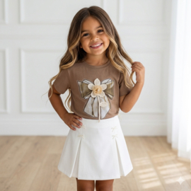 Sienna bow skort set - bruin