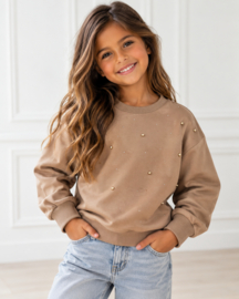Sparkle Pearl Sweater - beige