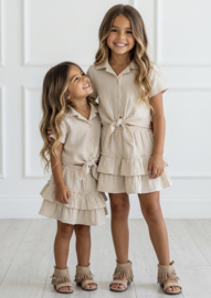 Mousseline Ruffle Summer Set - beige