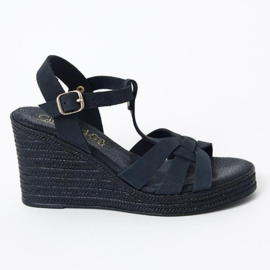 Braided black sandals (Echt leer)