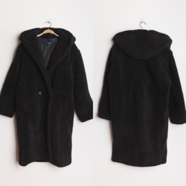 Black Hooded Teddy Coat