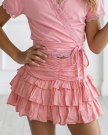 Sunset Ruffle Skirt - coral