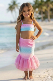 Mermaid Magic Tule Skirt Set - blauw