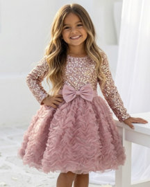 Rosy Ruffle Party Dress (verzenddatum 25 sep)