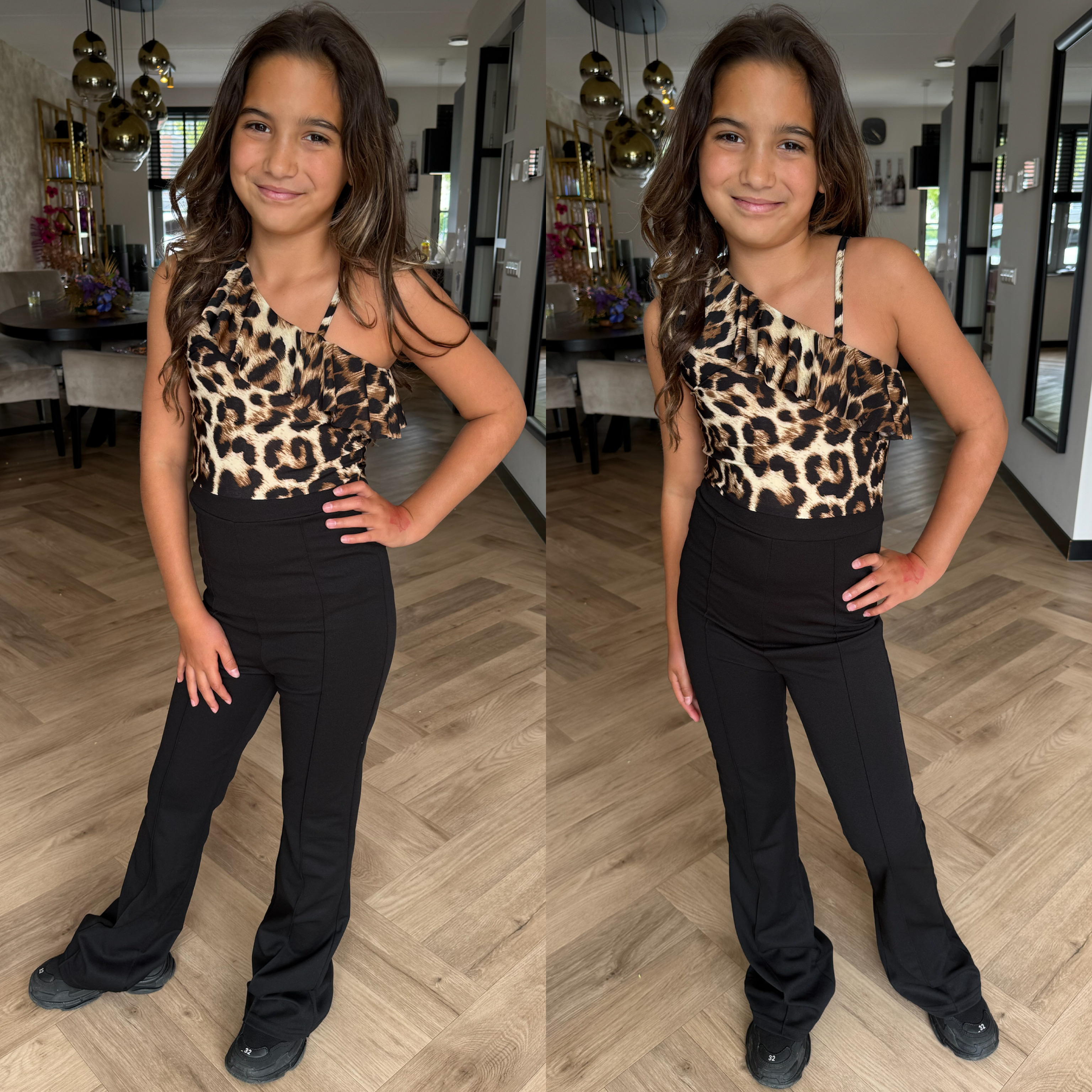 Black & leopard jumpsuit