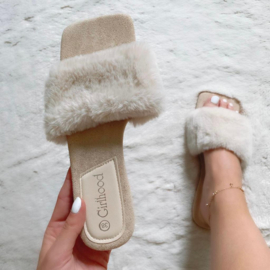 Fluffy slipper - Beige