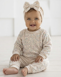 Twinkle velvet baby set - beige