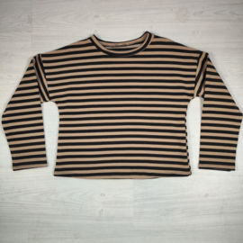 Stripe Longsleeve - bruin/zwart