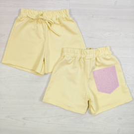 Ruffle Sleeve & bling Summer Set - geel