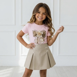 Sienna bow skort set - roze