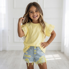 So Yellow denim shorts