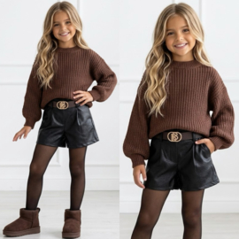 Cozy Balloon Knit Sweater - bruin