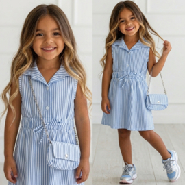 Blue Stripe Girls Dress
