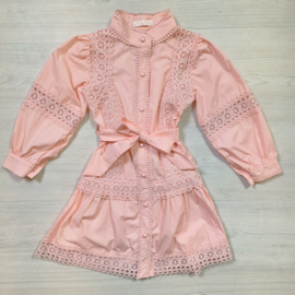 Laced dress & belt - roze